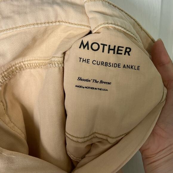 Mother Cotton The Curbside Ankle Pants Pants Dawn Beige 26 - Picture 6 of 8